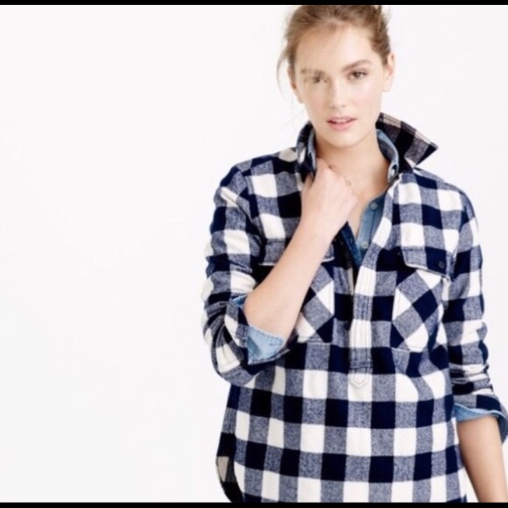 J crew buffalo plaid flannel jacket